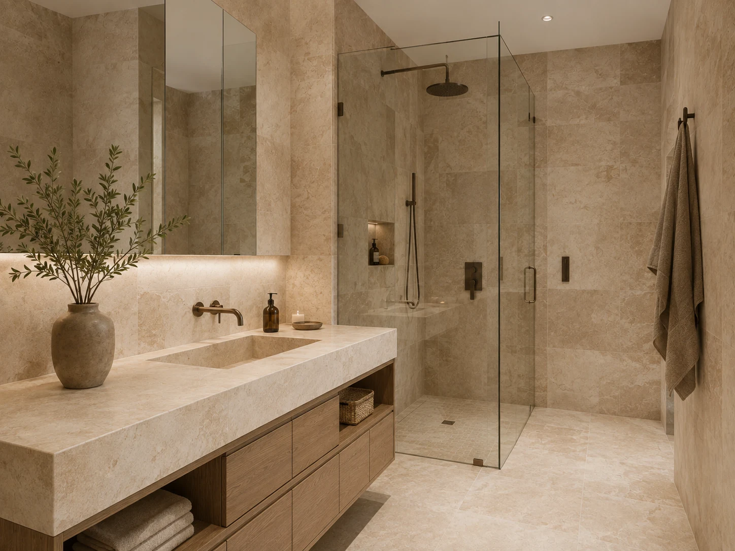 Baño minimalista